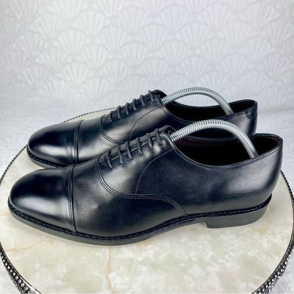 Allen Edmonds Hopkinson Mens Size 9.5 Black Leather Cap Toe Oxford Dress Shoes - Picture 6 of 11